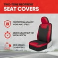 thumbnail image 2 of Motor Trend Red/Black Waterproof Seat Covers for Front Seats – Premium Neoprene Red Seat Covers, Car Seat Protectors with Removable Headrest, Interior Covers for Auto Truck Van SUV, 2 of 5