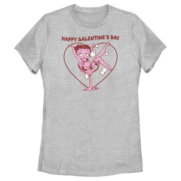 Women's Betty Boop Happy Galantine's Day  Graphic Tee Athletic Heather X Large