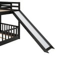 thumbnail image 5 of DreamBuck Floor Bunk Bed with Slide, Twin over Twin Bunk Bed for Teens, Wood Low Bed Frame with Ladder for Teens, Espresso, 5 of 8