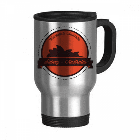 

Australia Landmark Sydney Opera House Travel Mug Flip Lid Stainless Steel Cup Car Tumbler Thermos