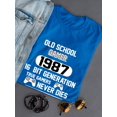 thumbnail image 3 of Old School Gamer 1987 16 Bit Generation True Gamers Never Die Women Royal Blue T-Shirt, Female x-Large, 3 of 4