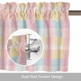 thumbnail image 6 of Colorful Plaids Valance Curtain Pink Blue Yellow Stripes Window Valances Rod Pocket Short Curtains Window Treatments for Kitchen Bedroom Bathroom Laundry 42" x 18", 6 of 9