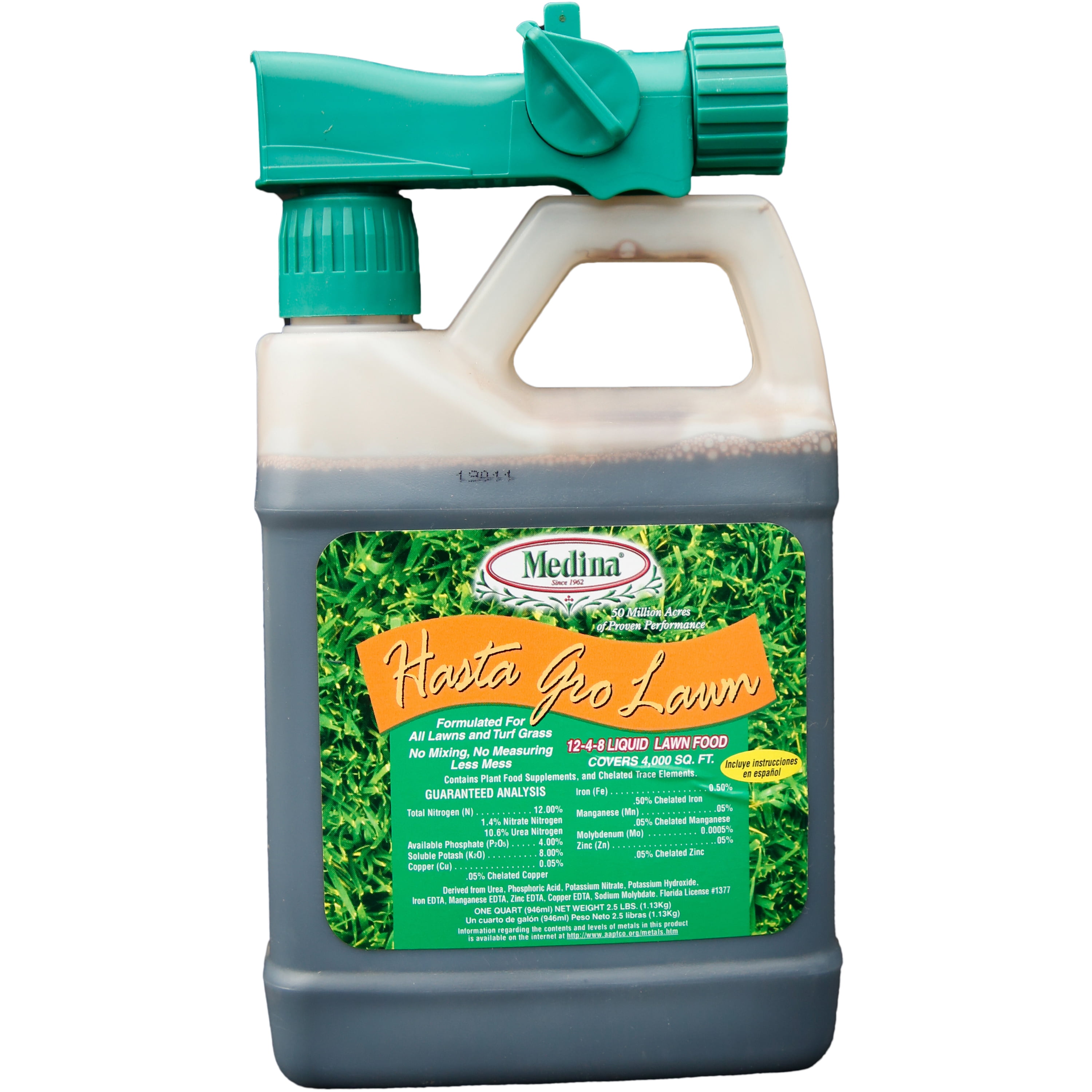 Medina Hasta Gro Lawn Food Fertilizer 1248, ReadytoSpray, 32 oz