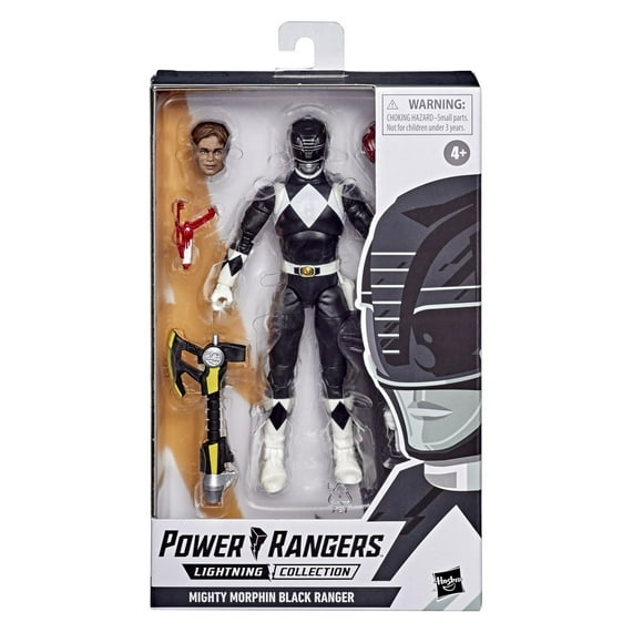 Power Rangers Lightning Collection Mighty Morphin Black Ranger 6-Inch Premium Collectible Action Figure Toy with Accessories