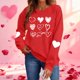 thumbnail image 1 of Xuyuer Valentines Sweatshirts for Women Heart Print Graphic Valentine Sweatshirts Casual Tops, 1 of 9