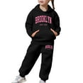 thumbnail image 4 of Toddler Girls Outfits Sets Boys Long Sleeve Solid Warm Hoodie Pullover Tops Pants Kids Sweat Suit Cute Girls Fall Clothes Black Size 2-3T, 4 of 7