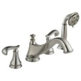 thumbnail image 5 of Delta Cassidy Roman Tub Trim with Hand Shower - Low Arc Spout - Less Handles, Stainless, 5 of 7