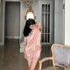 thumbnail image 4 of Conjunto de Pijama de encaje para mujer, ropa de dormir de manga corta, sólido, traje de casa, ropa de noche, verano coreano, 2 piezas, 4 of 4