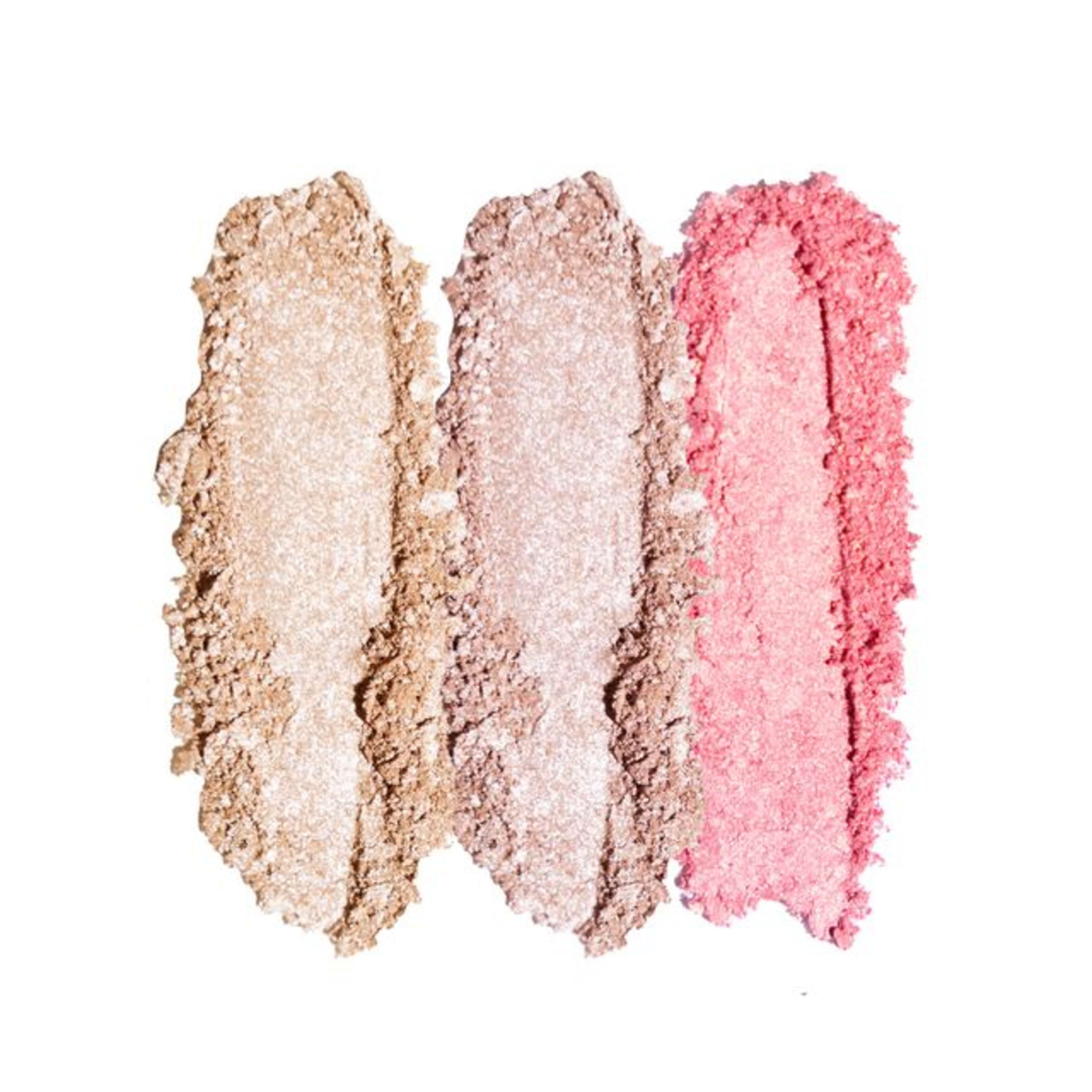 Pretty Smart All-in-one Trio Face Palette 058, Solar Worship Sparkling Aurora Pressed Highlighter, Golden Bloom Sparkling Aurora Pressed Highlighter, Crescendo Extra Pretty Pressed Blush, 8g