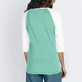 thumbnail image 3 of Women's Round Neck 3/4 Sleeve Raglan Sleeve Color Blocked T-shirt Top, 3 of 3