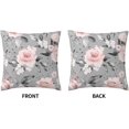 thumbnail image 3 of Beautiful Pink Rose Gradually Varied Gray Leaves Pillowcases Flower Seamless Art Pattern Pillow Case Decorative Throw Pillow Cover for Home Sofa Office 18x18inch, 3 of 6