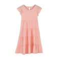 thumbnail image 5 of Jinhomg Plain Dress for Little Girl Flowy Comfy Ruffle Sleeve Midi Dress Casual Loose Solid Tiered Sundresses Spring Summer Vacation Dress Winter Saving Pink 6 Years, 5 of 8