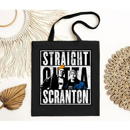 vintage Straight Outta Scranton Lazy The Office Dunder Mifflin Micheal Scott Tote Bag-TH23771