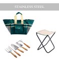 thumbnail image 2 of Gymax 7PC Stainless Steel Garden Tool Bag Set Folding Stool Tools, 2 of 10