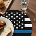 thumbnail image 4 of Round Placemats Blue Stripes USA Police 15 inch Set of 2 Table Mats for Dining Table Law Enforcement Officers Heat Resistant Non-Slip Kitchen & Home Decorative Place Mat Set, 4 of 8