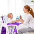 thumbnail image 3 of Baby High Chair, 4-in-1 Convertible Baby Highchair/Booster Seat/Toddler Recliner Chair/Table and Chair Set, Footrest & Safety Harness, 3-Position Adjustable Feeding Tray for Infant(Purple), 3 of 10