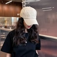 thumbnail image 3 of CoCopeanut Topi Bisbol Dicuci Retro Topi Pas Topi Snapback untuk Pria Wanita Tulang Gorras Kasual Topi Hitam Huruf Topi Matahari Dapat Disesuaikan, 3 of 6