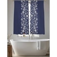 thumbnail image 4 of Japanese Sheer Curtains 72 Inch Length 2 Panels Set, Navy Blue Country Flowers Leaves Aesthetic Voile Window Treatment Rod Pocket Curtains Sheers Drapes for Bedroom/Living Room/Kitchen 52"x72"x2, 4 of 7