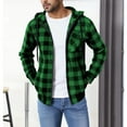 thumbnail image 2 of FRSASU Hoodies for Men Fleece Sweatshirt Plaid Full Zip up Jacket Sherpa Lined Winter Warm Coat with Pocket Green, 2 of 6