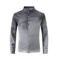 thumbnail image 1 of Blusa y camisa de manga larga con cuello alto para hombre, blusa de poliéster con estampado de botones y degradado, a la moda, para hombre, 1 of 7