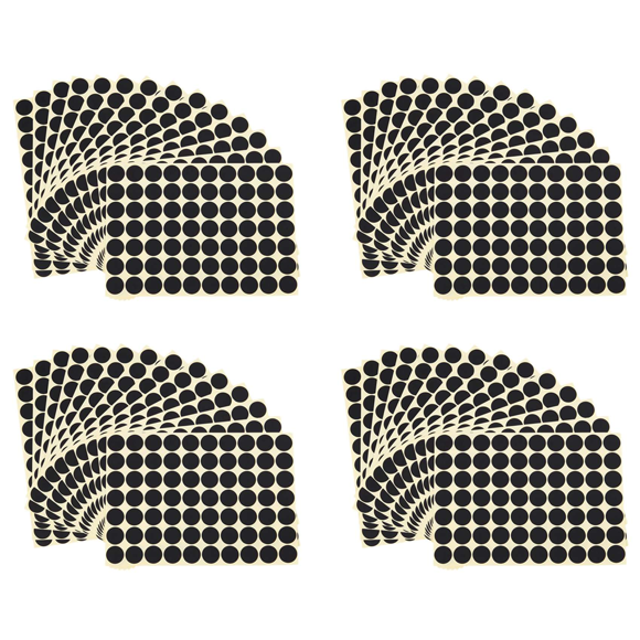 4set 19mm Circles Round Code Stickers Self Adhesive Sticky Labels Black
