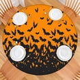 thumbnail image 2 of Orange Halloween Bats Round Fitted Tablecloth with Elastic Edge,Dining Table Cover Waterproof,Outdoor Round Tablecloth for Camping,Dining,Indoor and Outdoor, 2 of 7