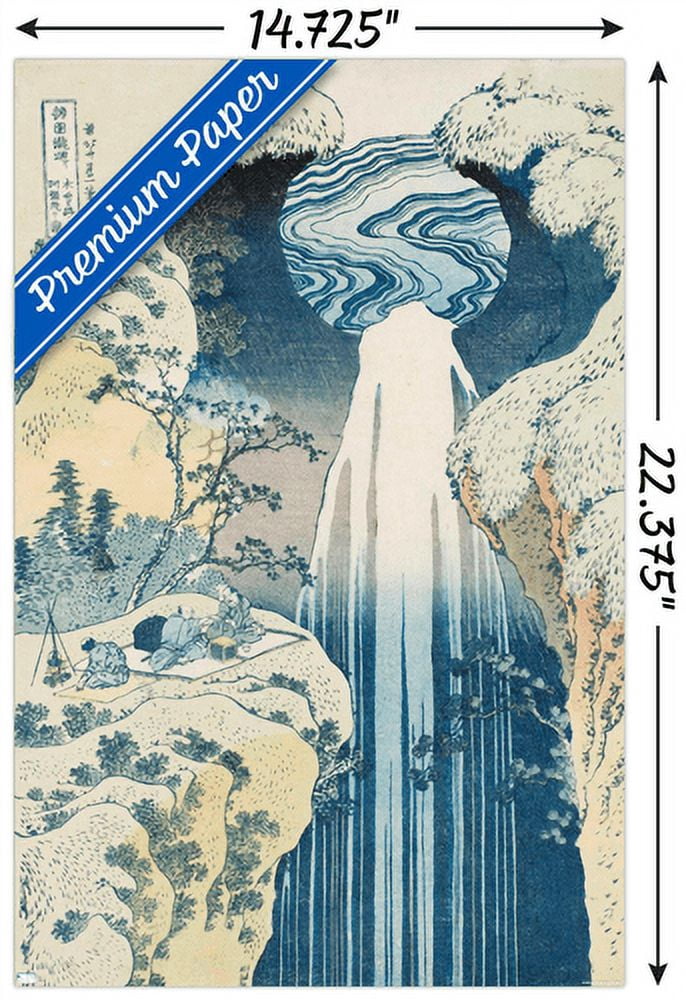 The Amida Waterfall in the Far Reaches of the Kisokaido Road Wall Poster, 14.725" x 22.375"