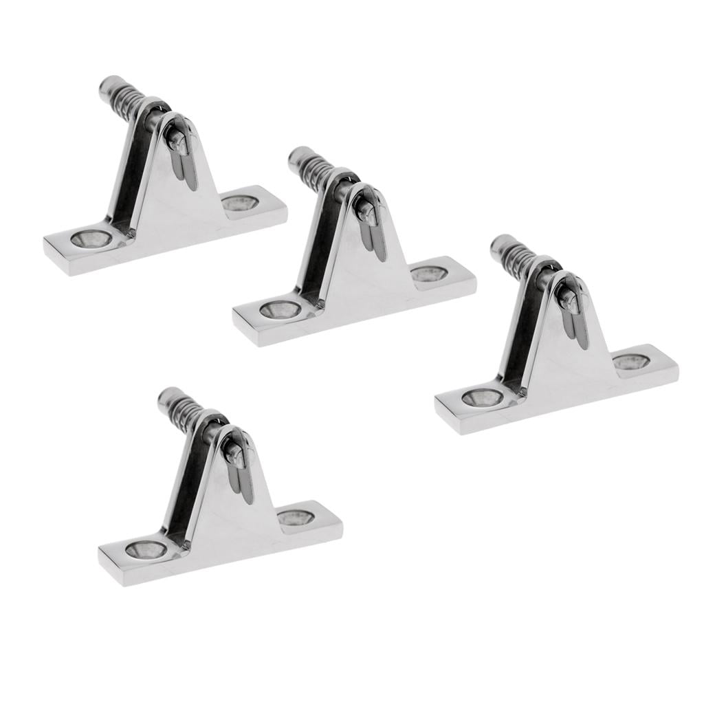 4x Premium 316 Stainless Steel Straight Boat Canopy Deck Hinge Mount Fitting 