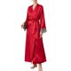 thumbnail image 1 of Gibobby Albornoz mujer de dormir larga con cinturón de encaje para mujer Camisón de satén cómodo Albornoz con frente abierto para otoño e invierno Ropa de dormir (Rojo,XL), 1 of 4