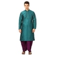thumbnail image 1 of Mens Handmade Art Silk Loop Button Designer Kurta Dhoti Set/Mens Indian Sherwani, 1 of 4