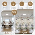 thumbnail image 5 of Spring Flowers Window Privacy Film,Vintage Floral Leaves Birds Pastoral Botanical Static Cling UV Sun Blocking Heat Control Window Tint Day and Night,Non-Adhesive One Way Privacy Cover 35.4''x78.7'', 5 of 7