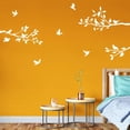 thumbnail image 3 of Bird Wall Sticker White Branches Wall Decal Removable DIY Vinyl Mural Art Wallpaper Decor for Kids Bedroom Nursery Classroom 70×32 CM Wall Sticker Vinyl Transfer, 3 of 9