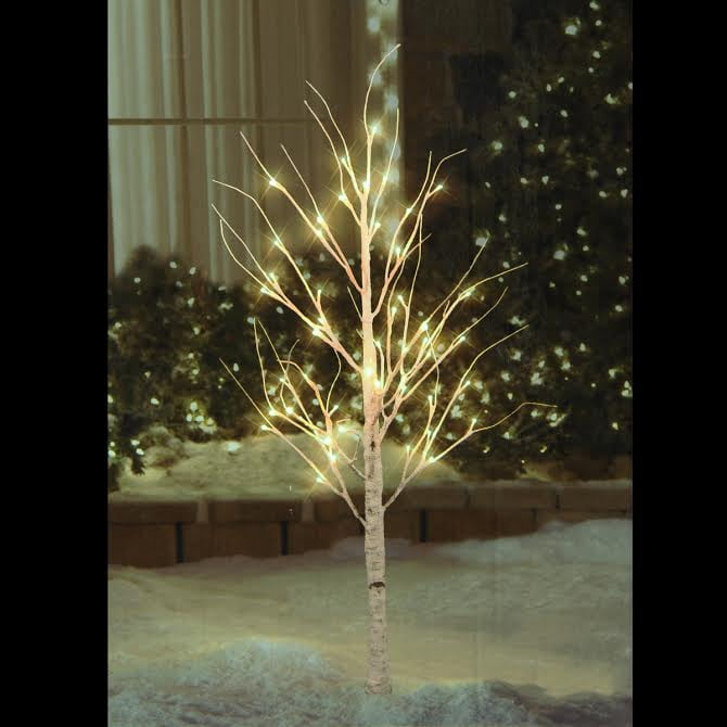 4' PreLit White Christmas Twig Tree Outdoor Yard Art Decoration Warm