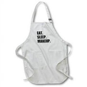 Eat Sleep Makeup - make-up artist cosmetics passion black text gifts Medium Length Apron with Pouch Pockets 22w x 24l apr-180421-2
