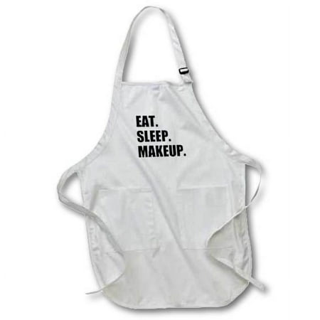 Eat Sleep Makeup - make-up artist cosmetics passion black text gifts BLACK Full Length Apron with Pockets 22w x 30l apr-180421-4