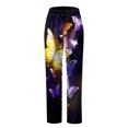 thumbnail image 5 of Pantalones largos de cintura elástica con bolsillo informal estampado de moda para mujer Fridja  alkflakhf32747, 5 of 5