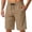 Khaki, variant on KIHOUT Men's Solid Lightweight Beach Shorts - 95% Polyester 5% Spandex, Elastic Drawstring Waist, Breathable with Pockets for Summer Sports & Casual Wear