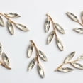 thumbnail image 3 of 10 piezas Vintage hecho a mano de metal adorno decorativo suministros de artesanía hojas de de imitación de espalda plana para accesorios pa Soledad Headpiece del Rhinestone, 3 of 6