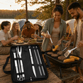 thumbnail image 6 of Jill Deaaa BBQ Grill Tools Set, 9‑Piece Heavy‑Duty Stainless Steel Grilling Utensils Kit with Portable Storage Case, Outdoor Cooking Accessories for Backyard Camping, Ideal Gift for Men, 6 of 8