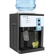 Top Loading Water Cooler Dispenser, Ice Hot Cold Water Dispenser for 1 to 5 Gallon Bottles, 3 Temperature Settings, Countertop Water Cooler for Home Office School, Black