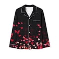 thumbnail image 4 of Iyufng Valentines Day Pajama Sets for Women Plus Size,Womens Pajama Sets Long Sleeve Casual Fashion Valentine's Day Printed V-Neck Lapel Sleepwear Sets (Top+Pants) S-XXL, 4 of 6