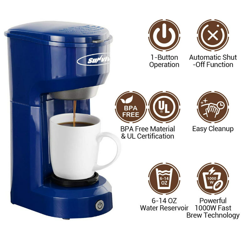 Blue Brew-Pour Over Coffee Maker with Permanent Filter 15 oz