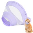 thumbnail image 1 of Soft Cat Cone Collar - Stop Licking & Scratching Wounds! Adjustable E-Collar for Cats. Mesh Recovery Elizabethan Collar for Cats, Kittens, Rabbits. Purple Color., 1 of 4