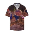 thumbnail image 2 of Lsque Pikmin print Men's Cuban Collar Short Sleeve Shirt Summer Beachwear Casual Button Down Fashionable Vacation Leisure Shirt-XX-Large, 2 of 7