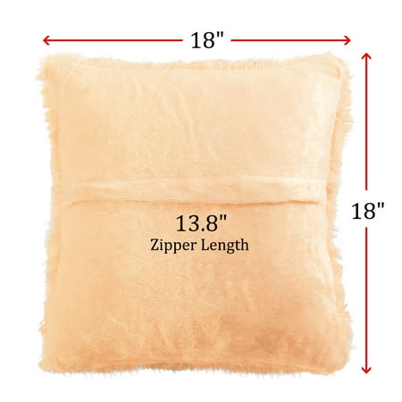 20 X20 Throw Pillow Case Faux Fur Fuzzy Cushion Cover Light