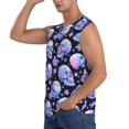 thumbnail image 3 of Fotbe Men's blue Skull flower Print Men's Sleeveless Muscle Tank Tops Casual T-Shirts for Gym Workout Beach-XX-Large, 3 of 8
