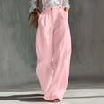 thumbnail image 5 of Ruimatai Women's Casual Linen Overalls High Waist Wide Leg Trousers for Summer & Daily Wear, 5 of 6