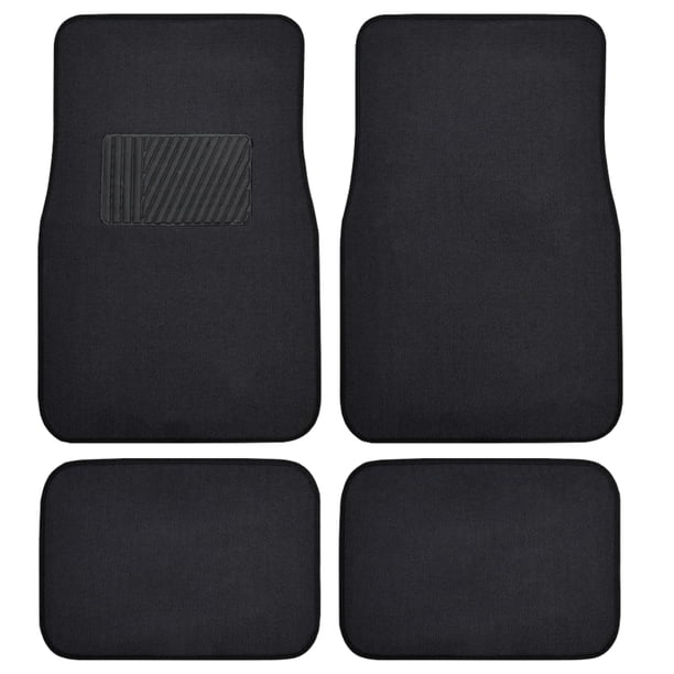 Bdk Alfombrillas Clásicas Para Coche Y Automóvil - Ajuste Universal - Delanteras Y Traseras Con Talonera (Negras) - 45142
