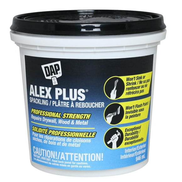 Plâtre à reboucher DAP® ALEX PLUS Force professionnelle. Réparations multiples.