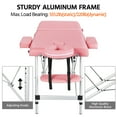 thumbnail image 6 of Alden Design 3 Section Adjustable and Foldable Aluminum Massage Table, 213" x 84", Pink, 6 of 14